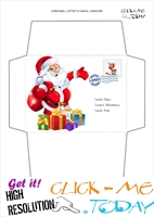 Cute Santa envelope to Santa Claus print out with stamp 46